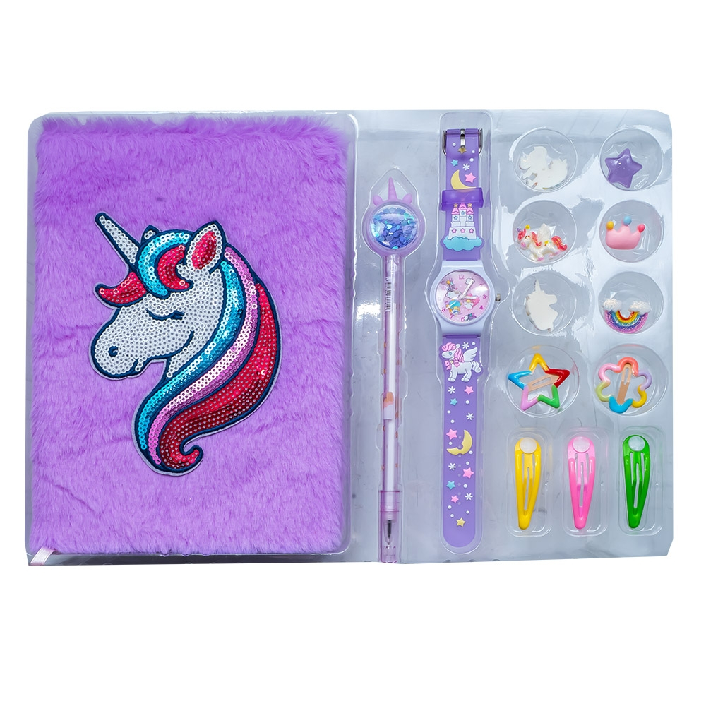 Jurnal plusat cu accesorii 14 piese model Unicorn [2]