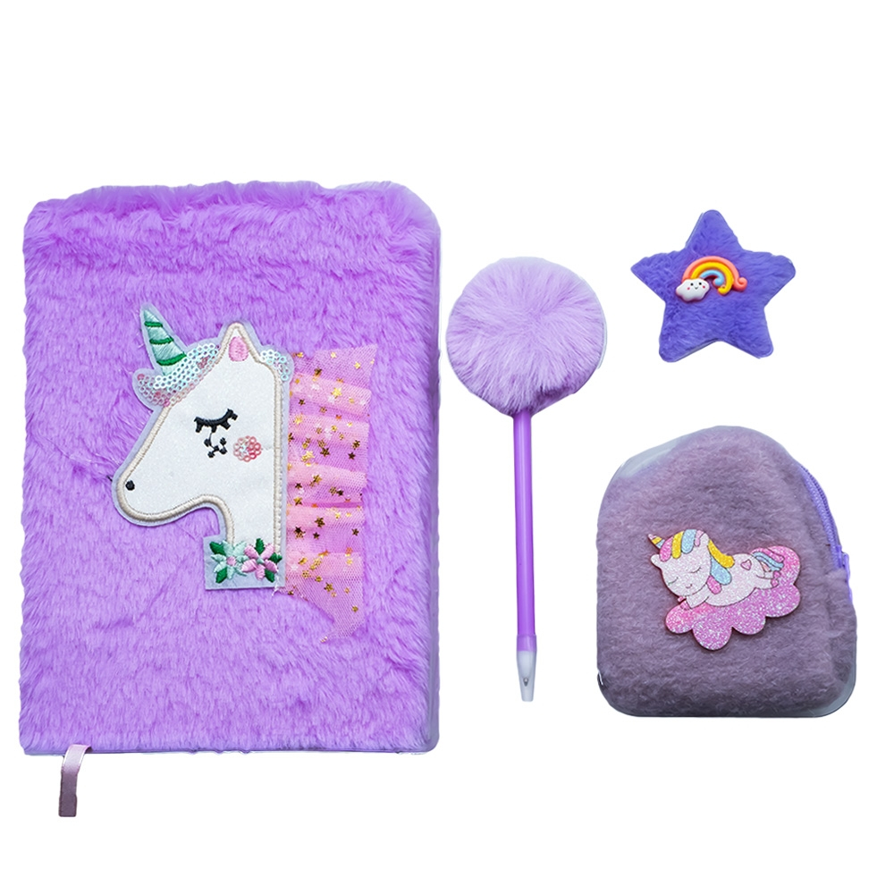 Jurnal plusat cu accesorii 4 Piese /set culori diferite [1]