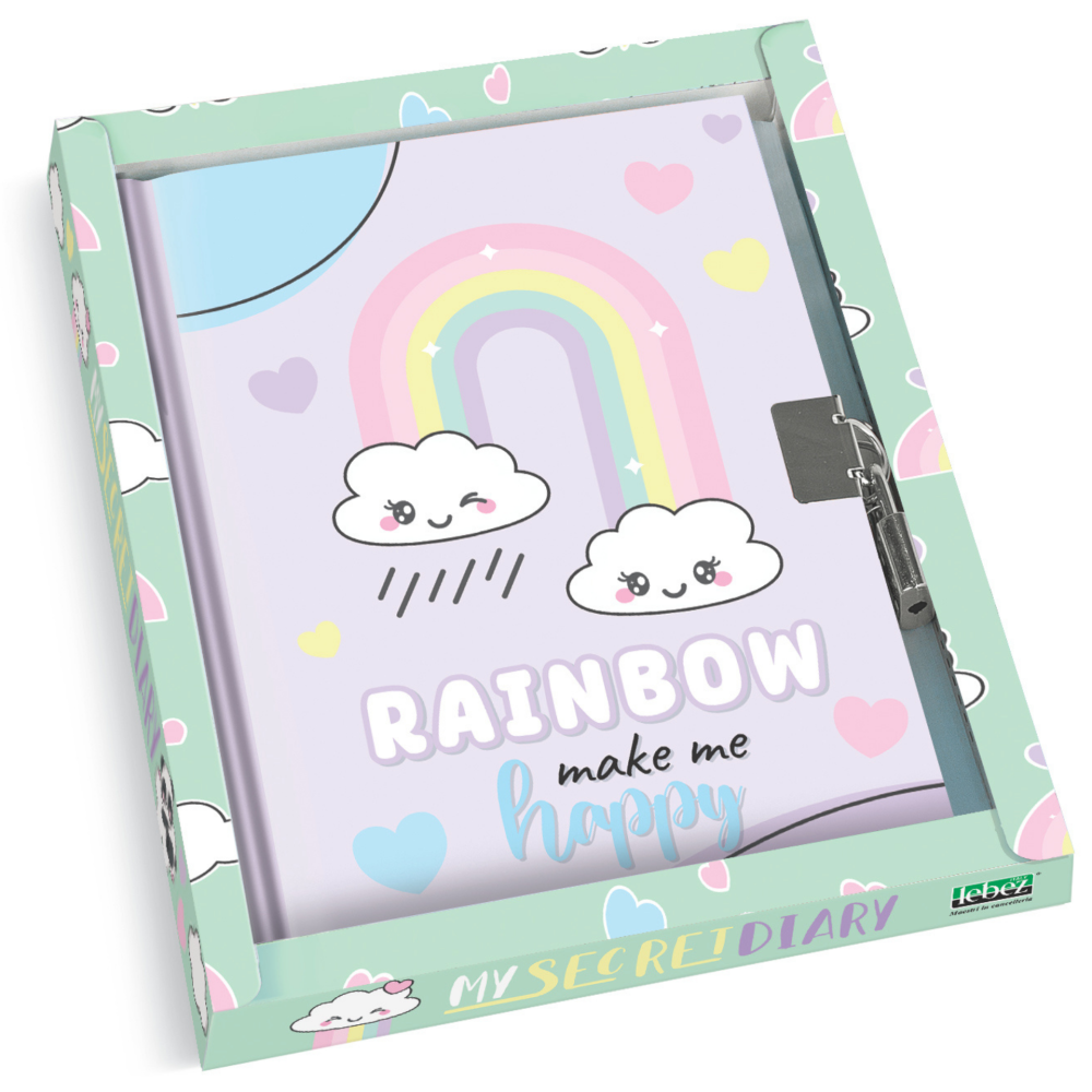 Jurnal Rainbow Make me happy cu cutie cadou 80 pagini Lebez [3]