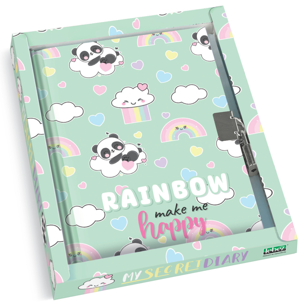 Jurnal Rainbow Make me happy cu cutie cadou 80 pagini Lebez [2]