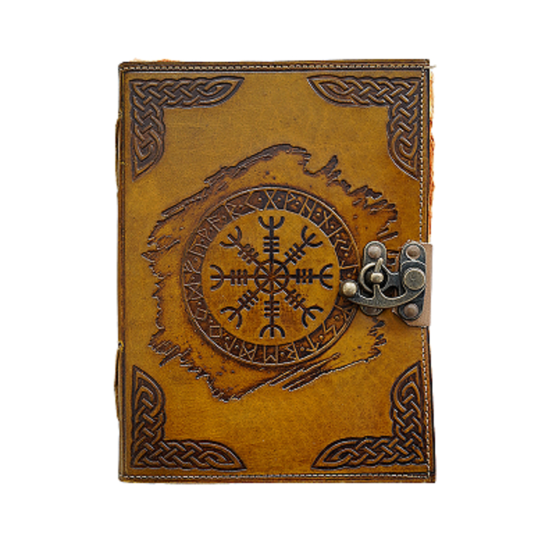 Jurnal vintage Krashell cu simbol viking copertă piele naturală 20 x 15 cm [1]