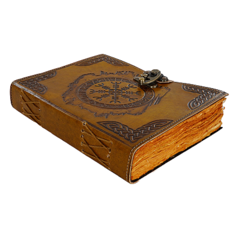 Jurnal vintage Krashell cu simbol viking copertă piele naturală 20 x 15 cm [2]