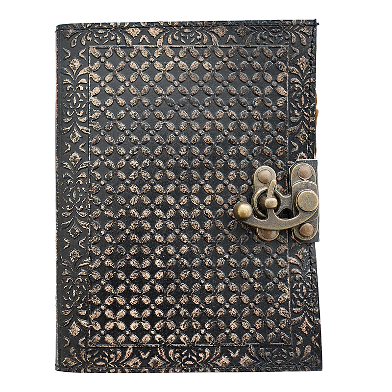 Jurnal vintage Krashell model embosat copertă piele naturală 17.5 x 12.5 cm [1]