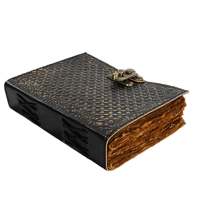 Jurnal vintage Krashell model embosat copertă piele naturală 17.5 x 12.5 cm [2]