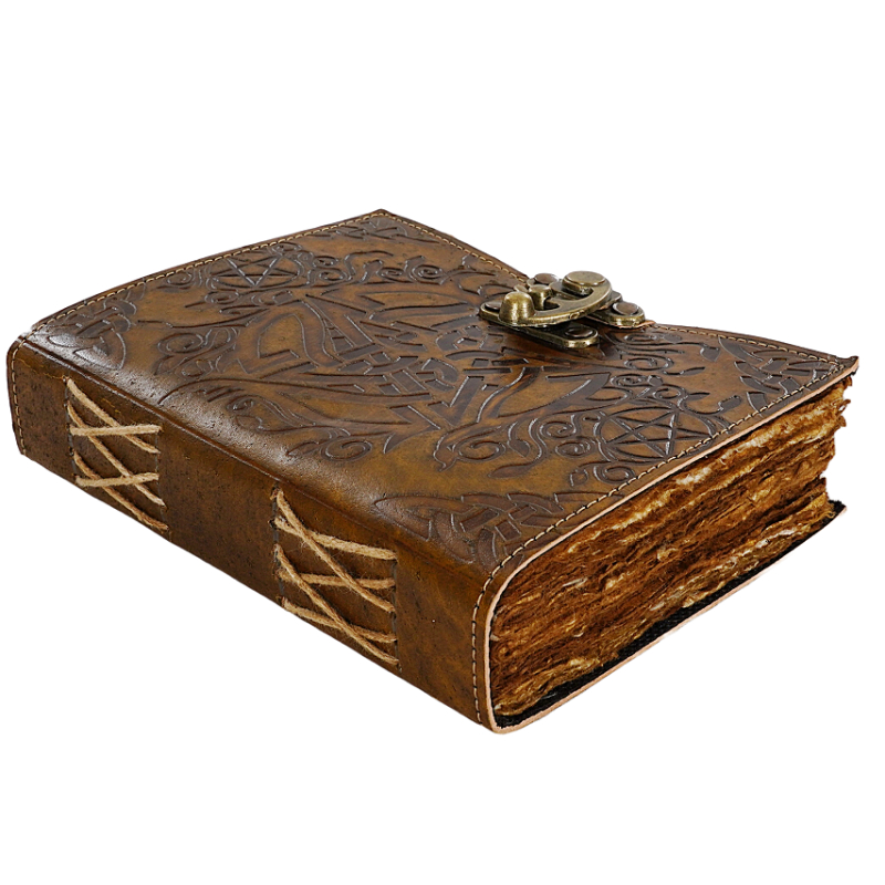 Jurnal vintage Krashell model celtic embosat copertă piele naturală 17.5 x 12.5 cm [2]