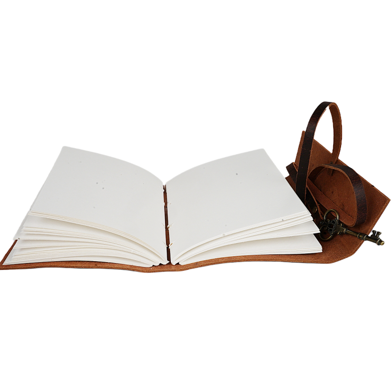 Jurnal Vintage 17.5 x 12.5 cm piele naturala cu cheie Krashell [3]