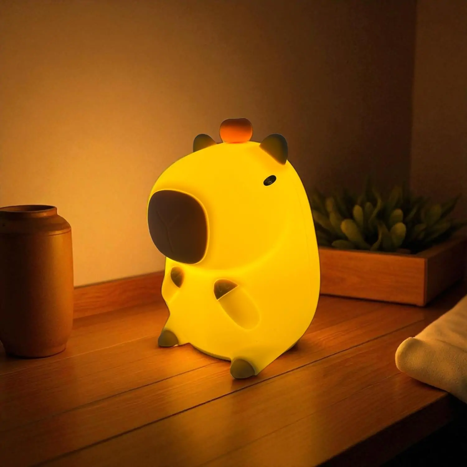 Lampa de veghe din silicon Capybara Rata Panda Para Iepuras 11 x 10.5 x 13.5 cm modele si culori diferite [4]