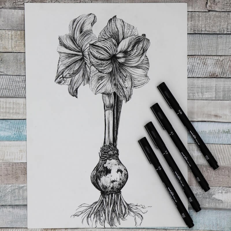 Liner Uni Pin Sketching pe baza de apa 5 buc/set negru [2]