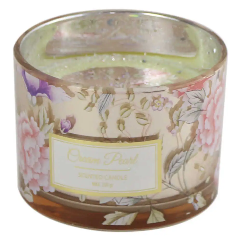 Lumanare parfumata in pahar sticla floral 230 g Cream Pearl/Lilac Blossom [2]
