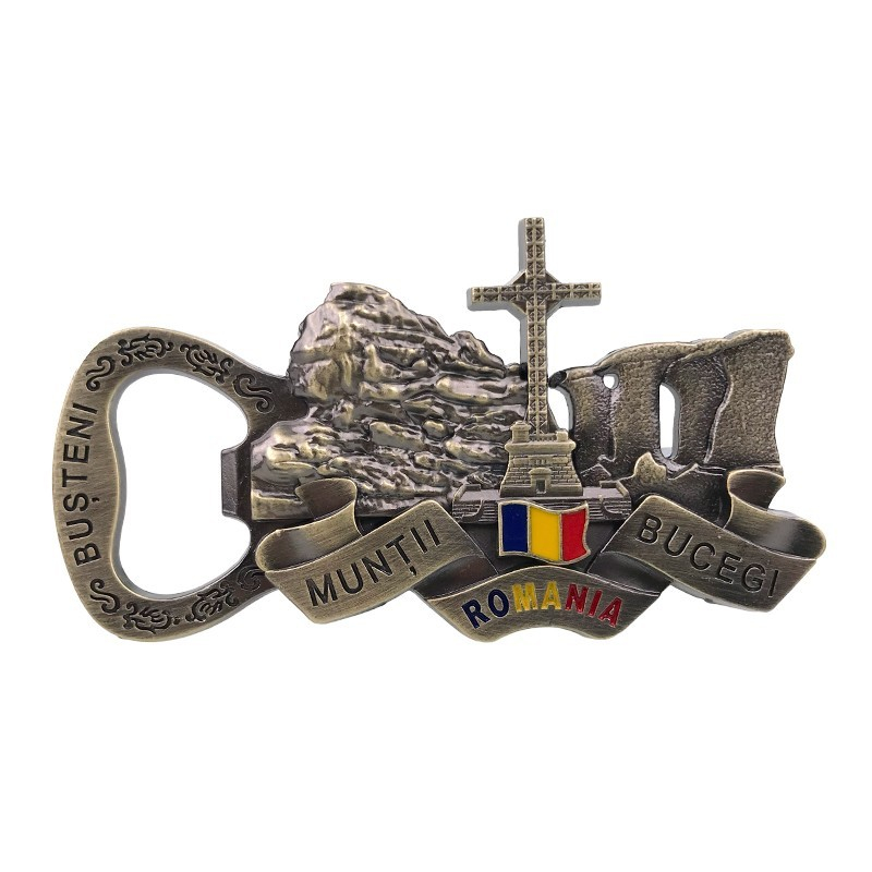 Magnet metalic cu desfacator sticle 9x5 cm Muntii Bucegi [3]