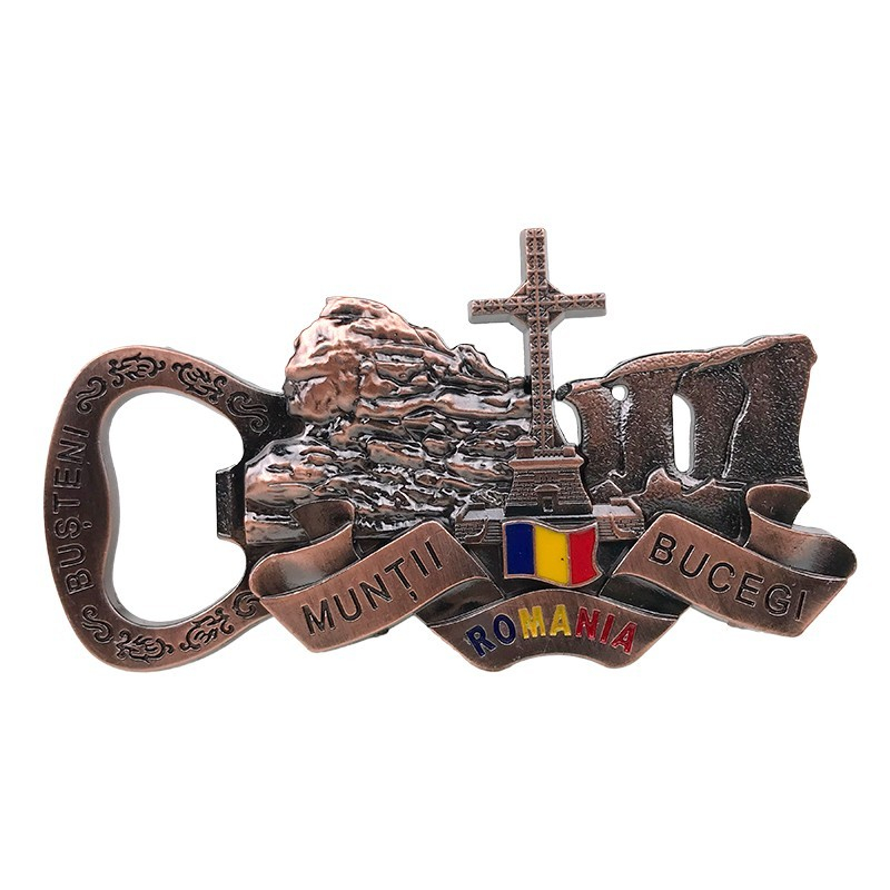 Magnet metalic cu desfacator sticle 9x5 cm Muntii Bucegi [2]