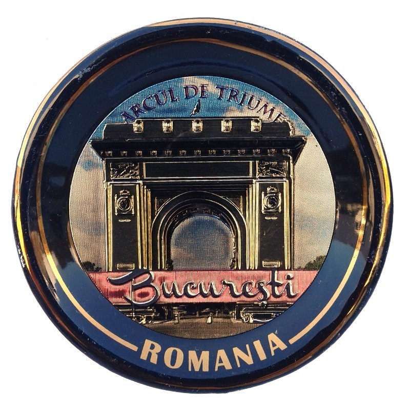 Magnet ceramica tip farfurie 6 cm Palatul Parlamentului/Arcul de Triumf [2]