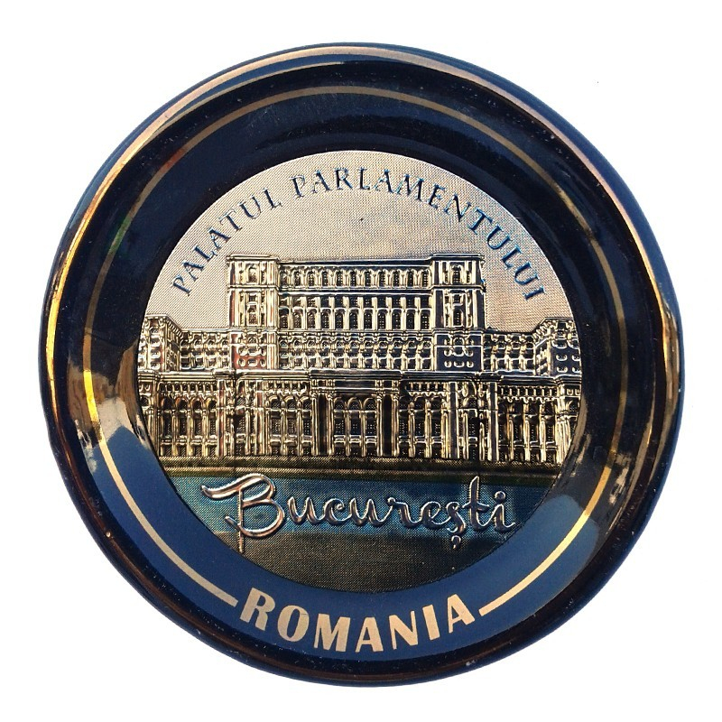 Magnet ceramica tip farfurie 6 cm Palatul Parlamentului/Arcul de Triumf [3]