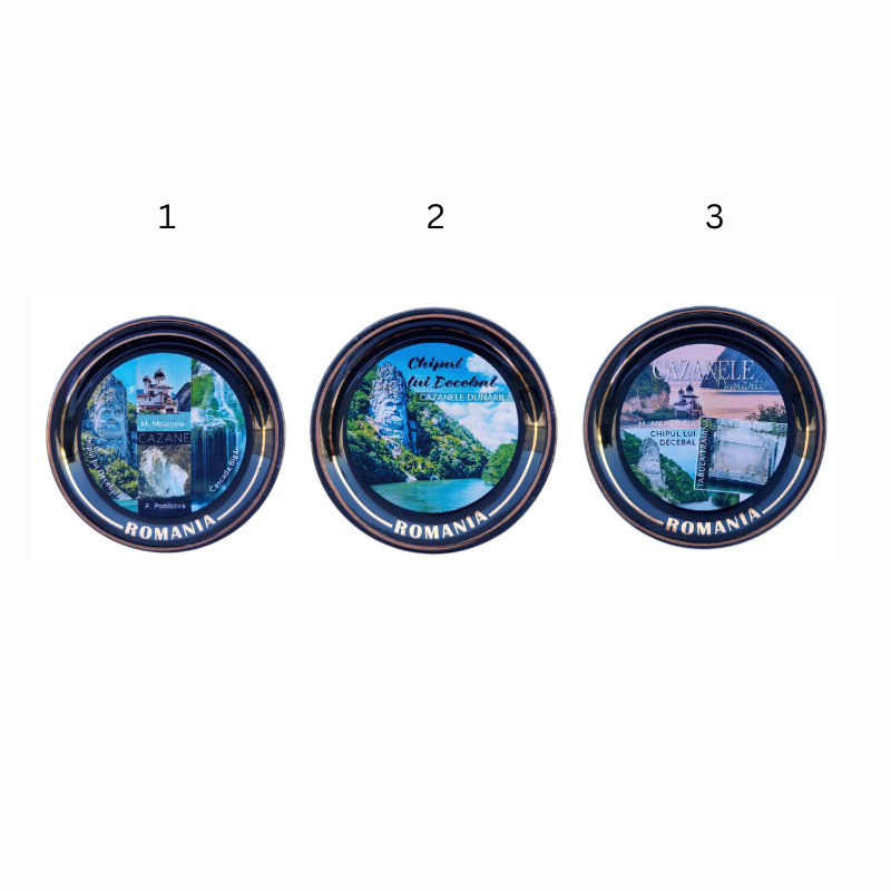 Magnet farfurie din ceramica neagra Cazanele Dunarii 6 cm [5]