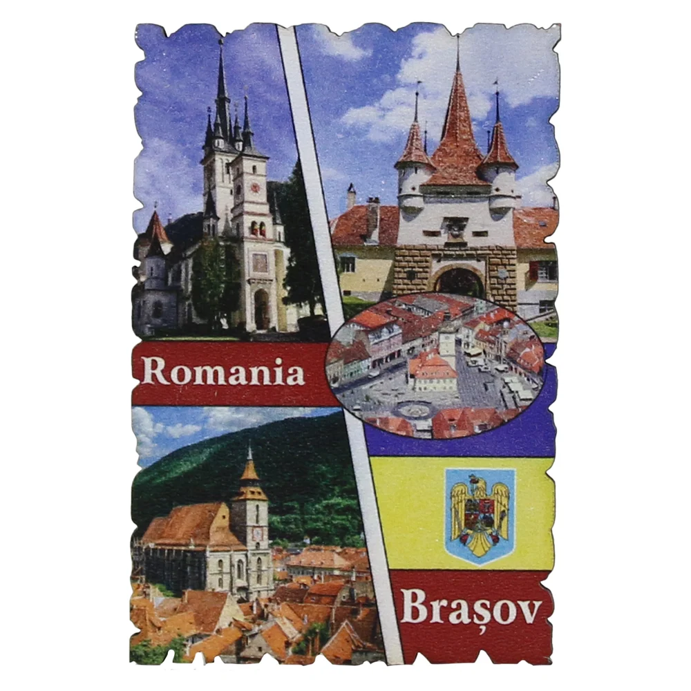 Magnet frigider lemn Brasov 6x9 cm [1]