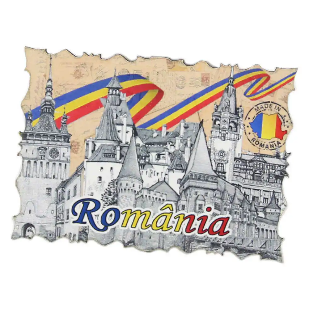 Magnet frigider din lemn Romania modele diferite 7 x 5 cm [4]