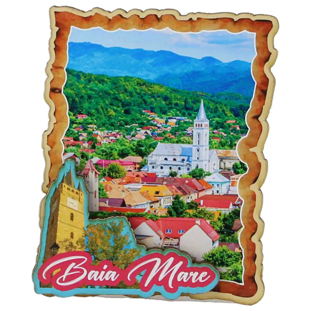 Magnet frigider lemn Baia Mare 8 x 10 cm modele diferite [5]