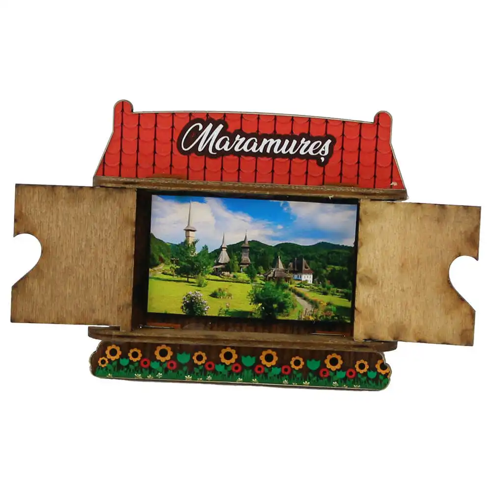 Magnet frigider lemn Maramures Casuta 9 x 8 cm modele diferite [5]