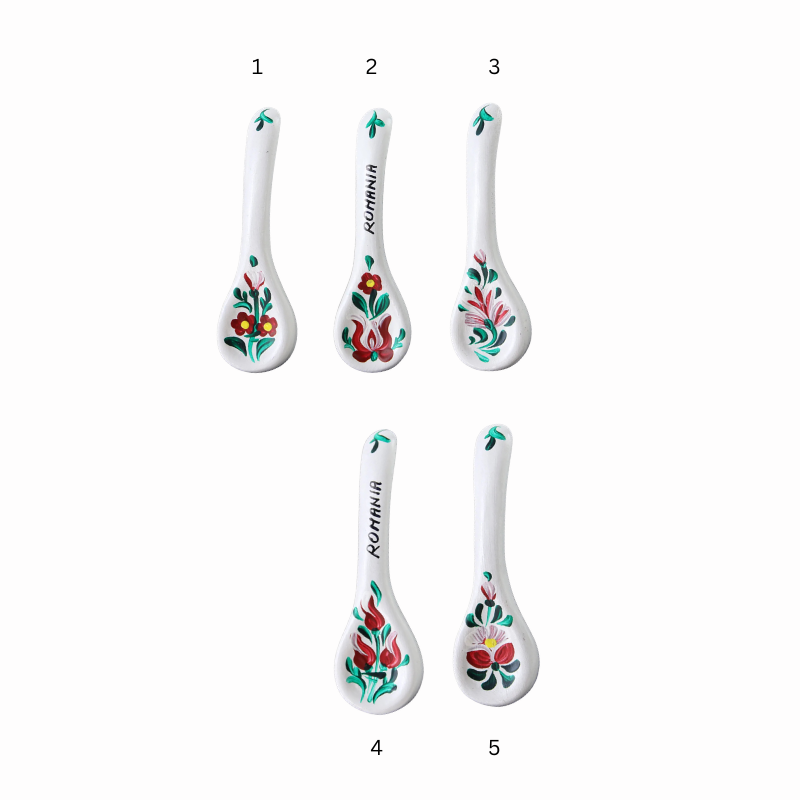 Magnet frigider lingurita ceramica pictat manual Romania 10 cm [2]