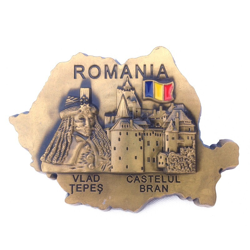 Magnet metalic 8x6 cm harta Castelul Bran [2]