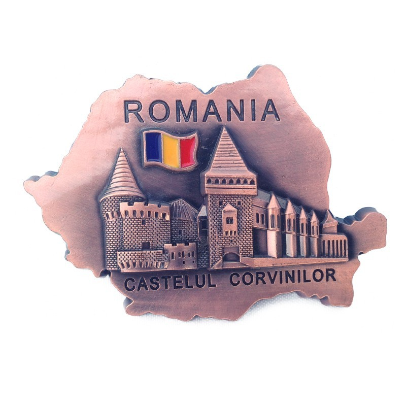 Magnet metalic 8x6 cm harta Castelul Corvinilor [2]