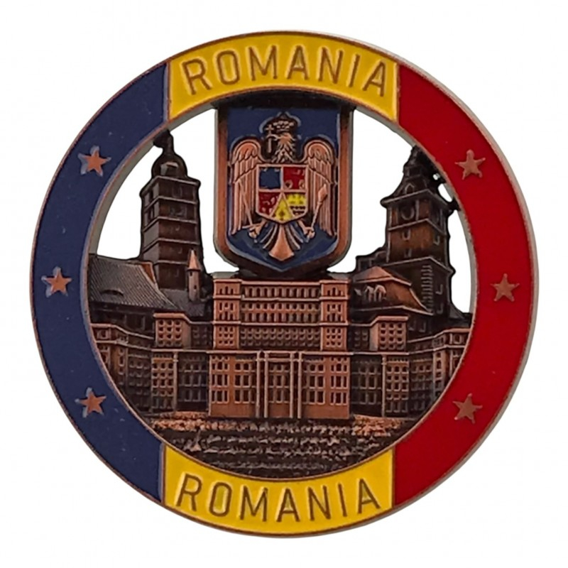 Magnet metalic 7x7 cm Romania [2]