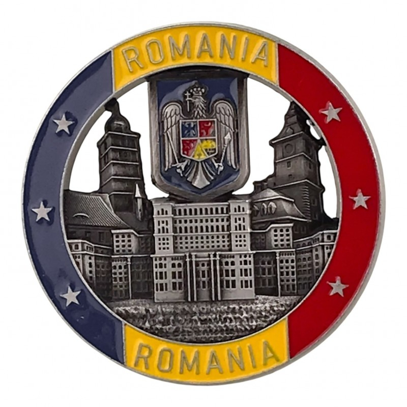 Magnet metalic 7x7 cm Romania [3]