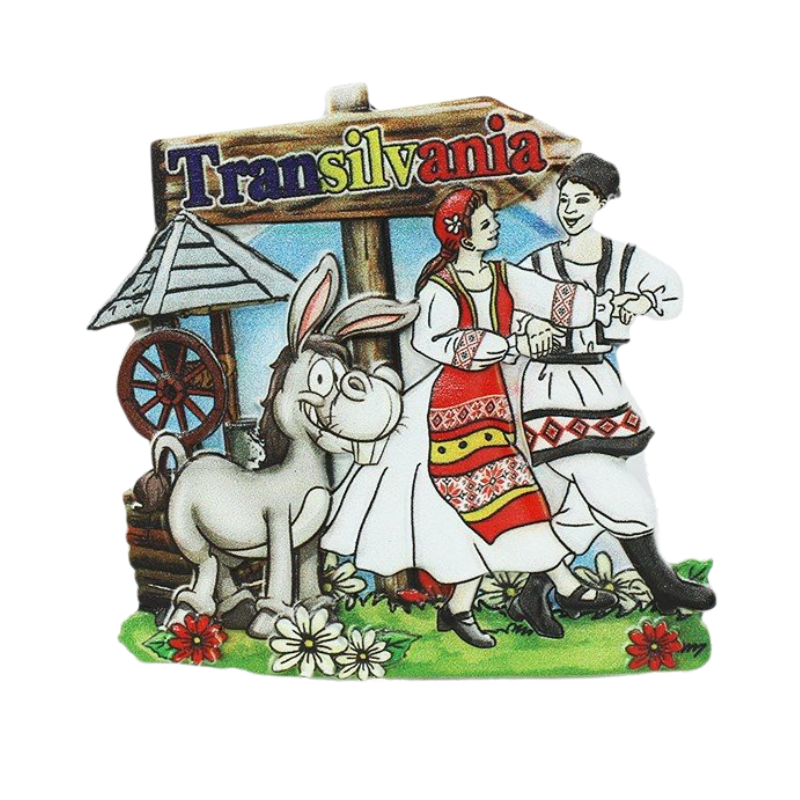 Magnet frigider Romania Transilvania suvenir 7x7cm [1]