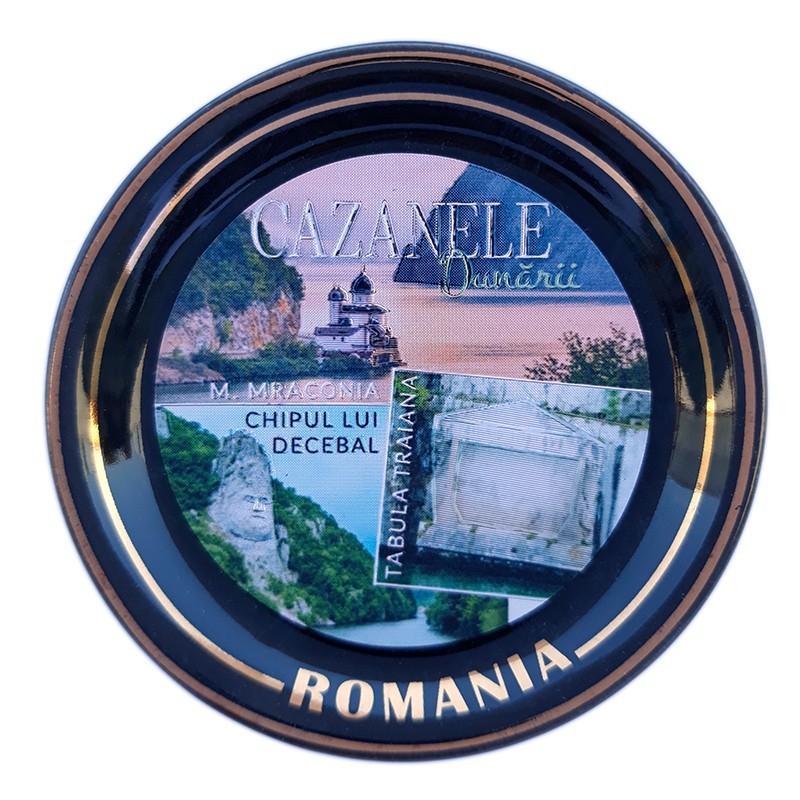 Magnet farfurie din ceramica neagra Cazanele Dunarii 6 cm [2]