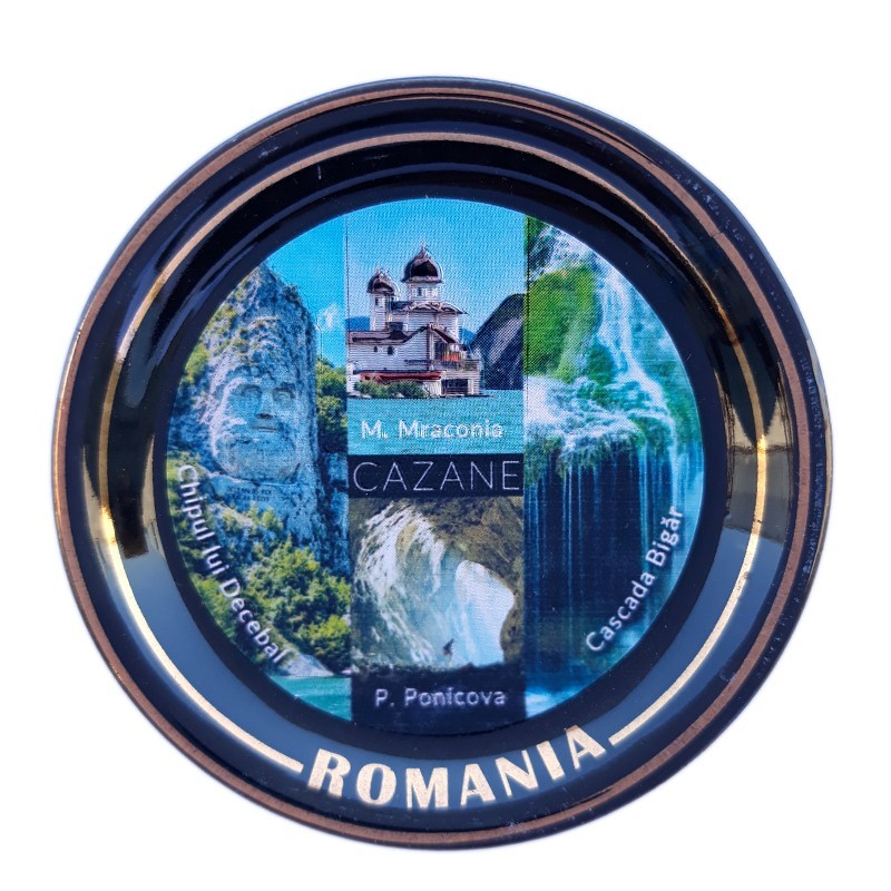 Magnet farfurie din ceramica neagra Cazanele Dunarii 6 cm [3]