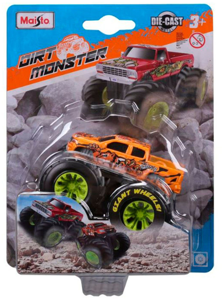 Masinuta metalica Maisto Dirt Monster 7.5 cm culori diferite [2]