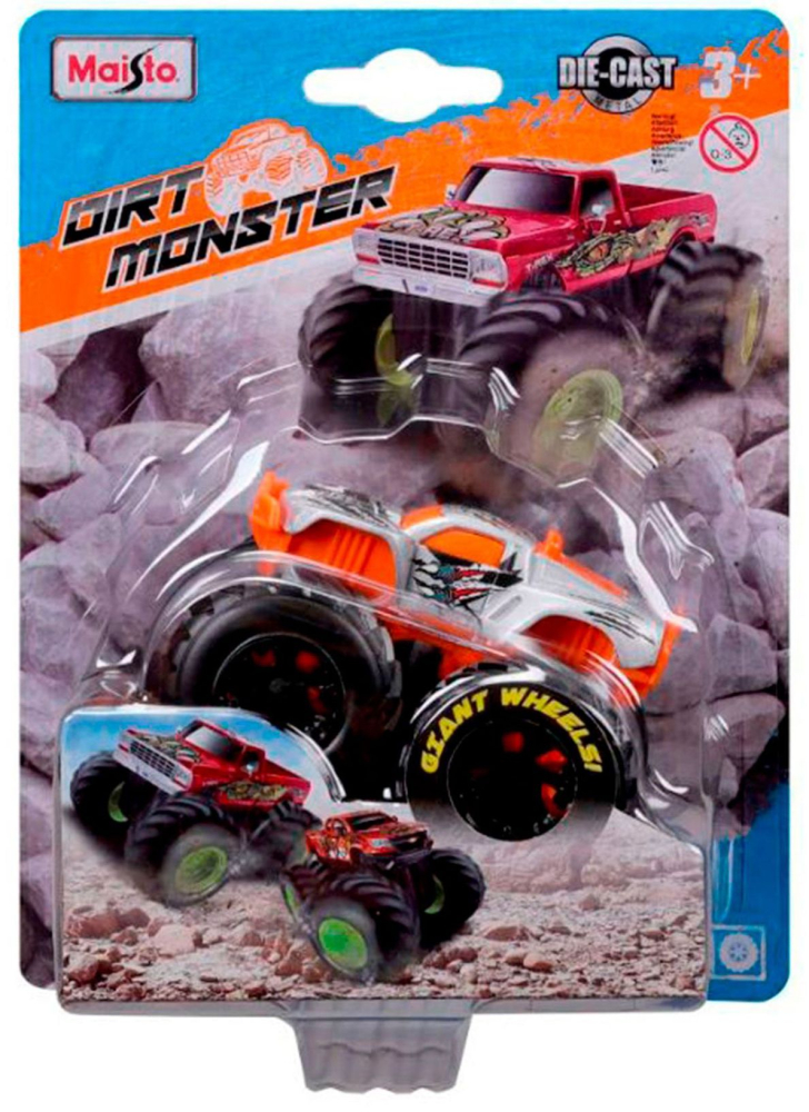 Masinuta metalica Maisto Dirt Monster 7.5 cm culori diferite [3]