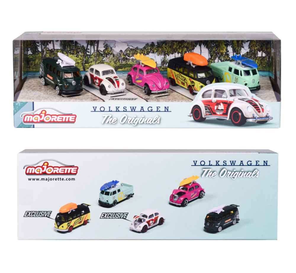 MAJORETTE SET 5 MASINUTE DIN METAL VOLKSWAGEN 7.5CM [5]
