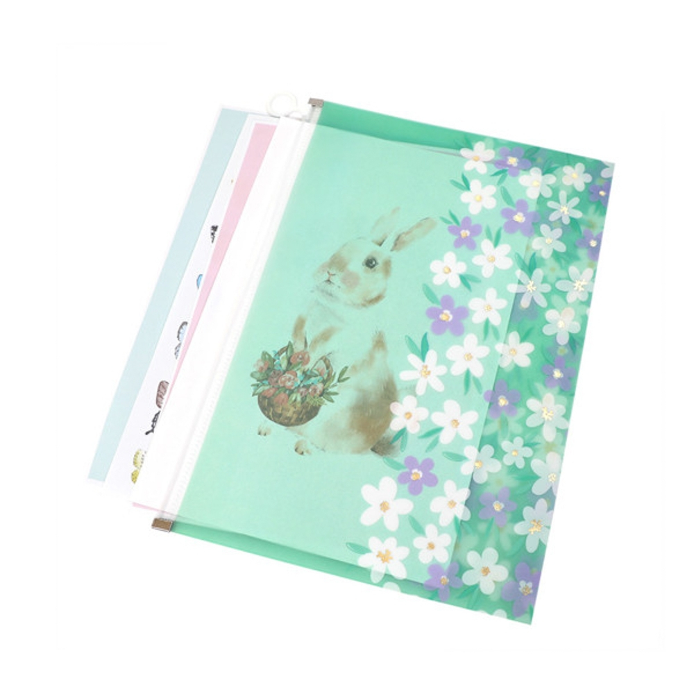 Mapa A4 inchidere zip model floral Offishop [5]