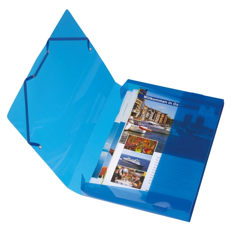 Mapa A4 40 mm cu elastic albastru royal Herlitz [2]