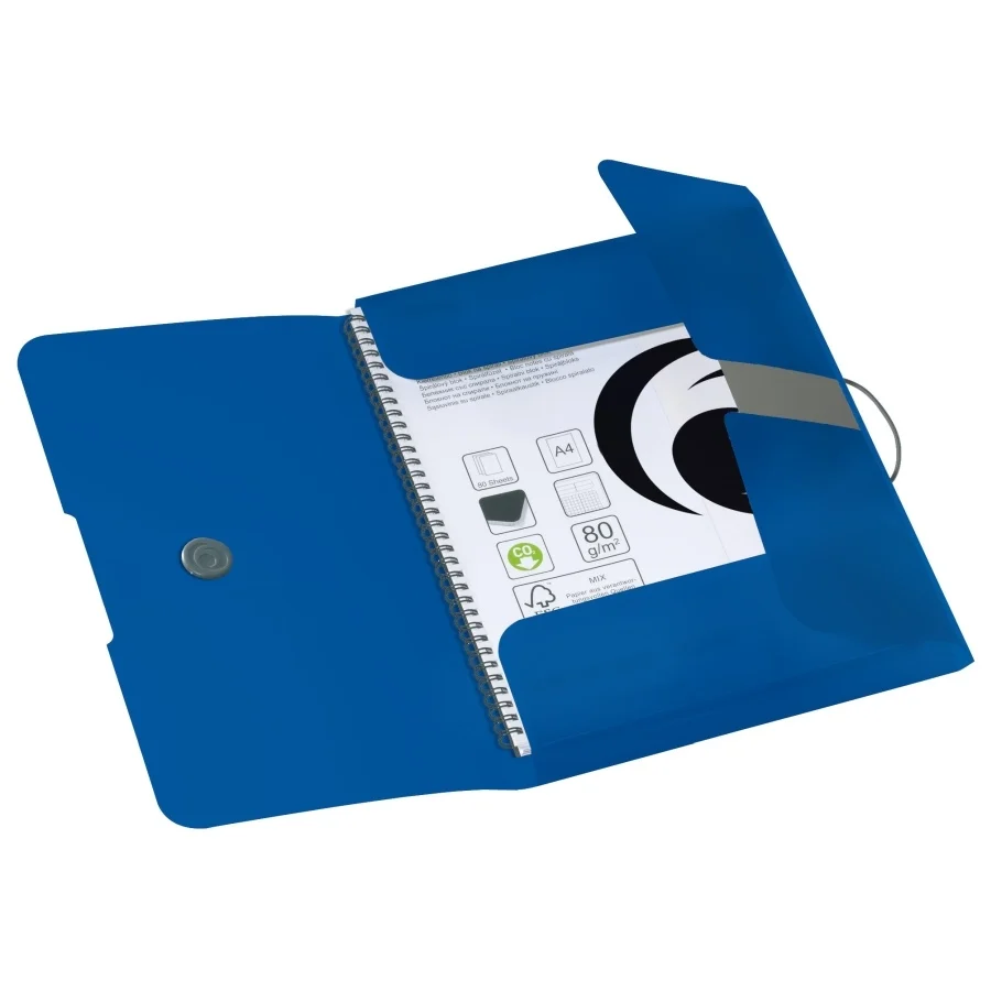 Mapa PP A4 30mm EOTG inchidere buton Herlitz albastru [2]