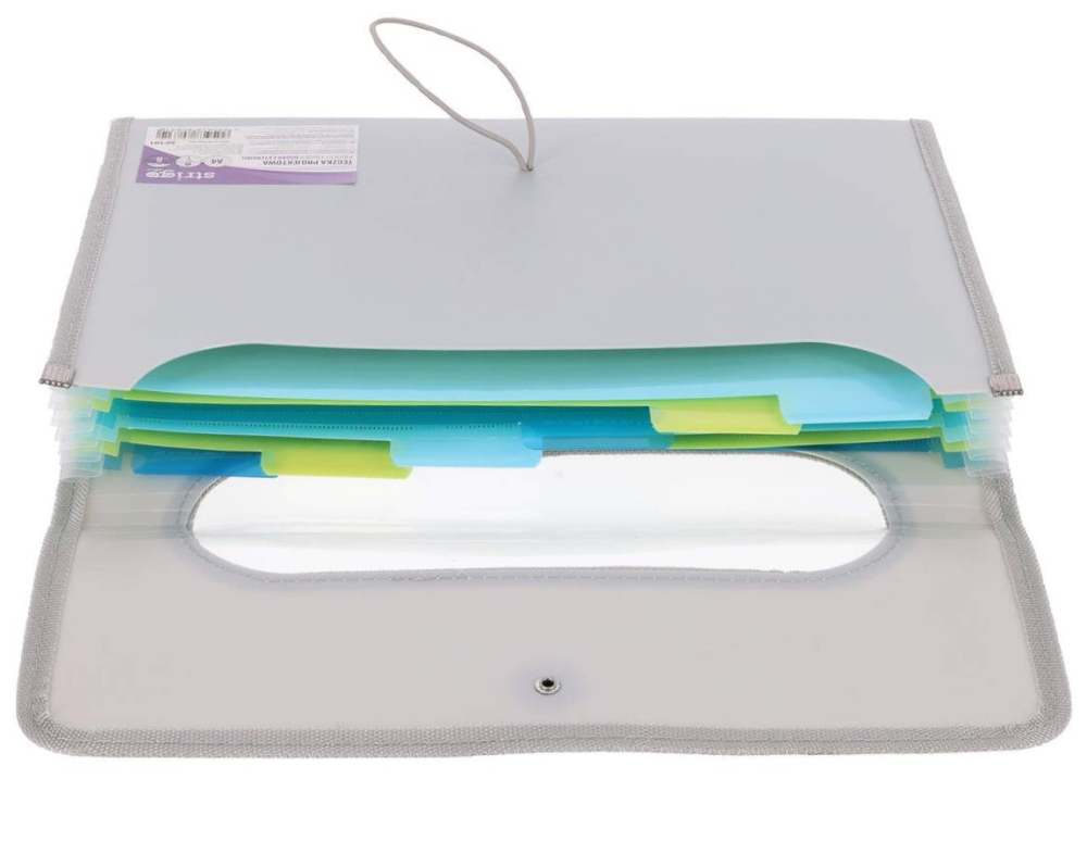 Mapa Strigo plastic extensibil A4 12 compartimente gri [3]