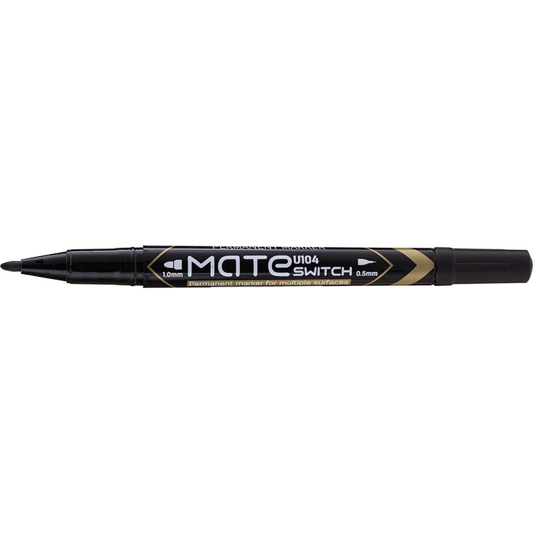 Marker permanent Deli CD 2 capete negru 0.5-1 mm [2]
