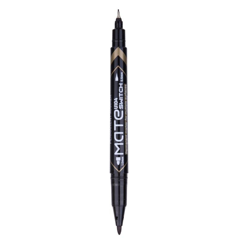 Marker permanent Deli CD 2 capete negru 0.5-1 mm [4]