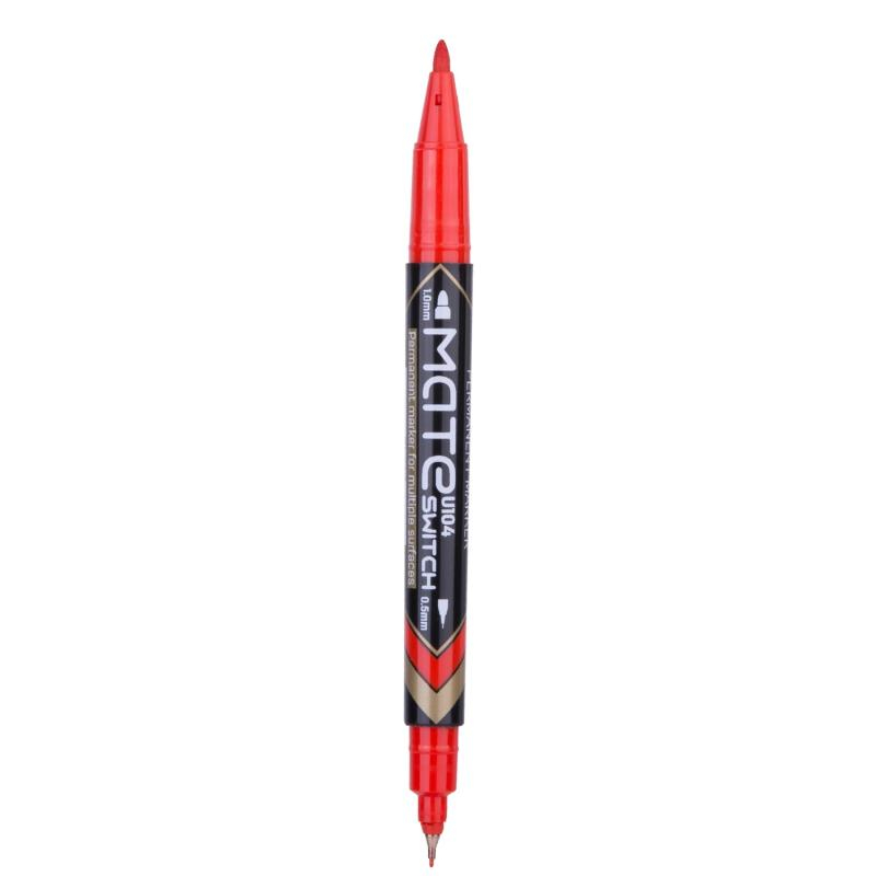 Marker permanent Deli CD 2 capete rosu 0.5-1 mm [4]