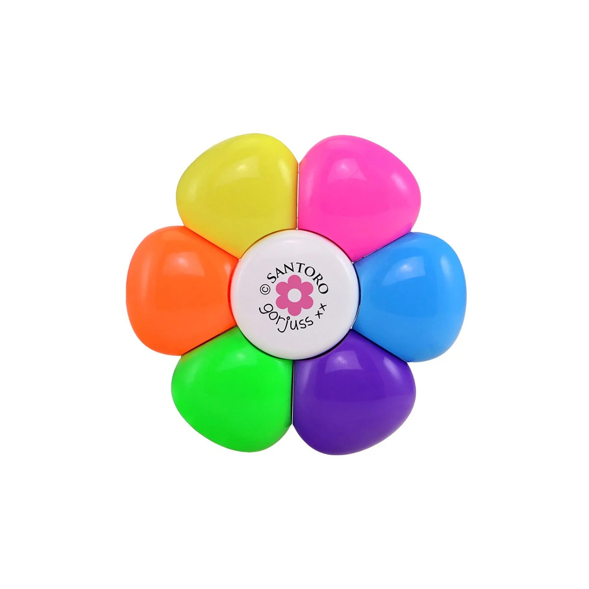 Marker in forma de floare Gorjuss Santoro highlighter set 6 culori neon [3]