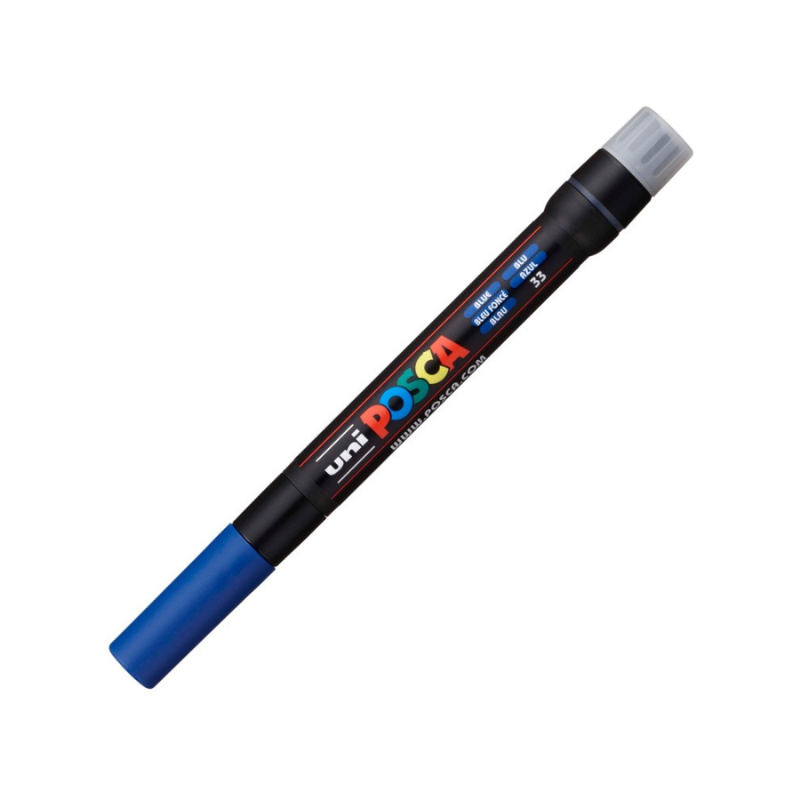 Marker pensula uni posca brush pcf-350 albastru [2]