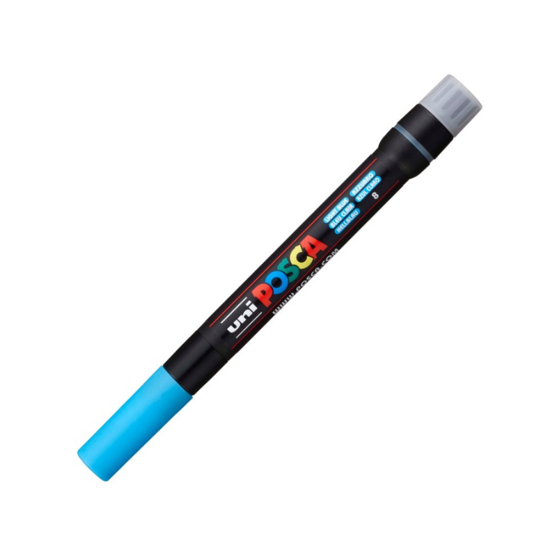 Marker pensula uni posca brush pcf-350 albastru deschis [2]