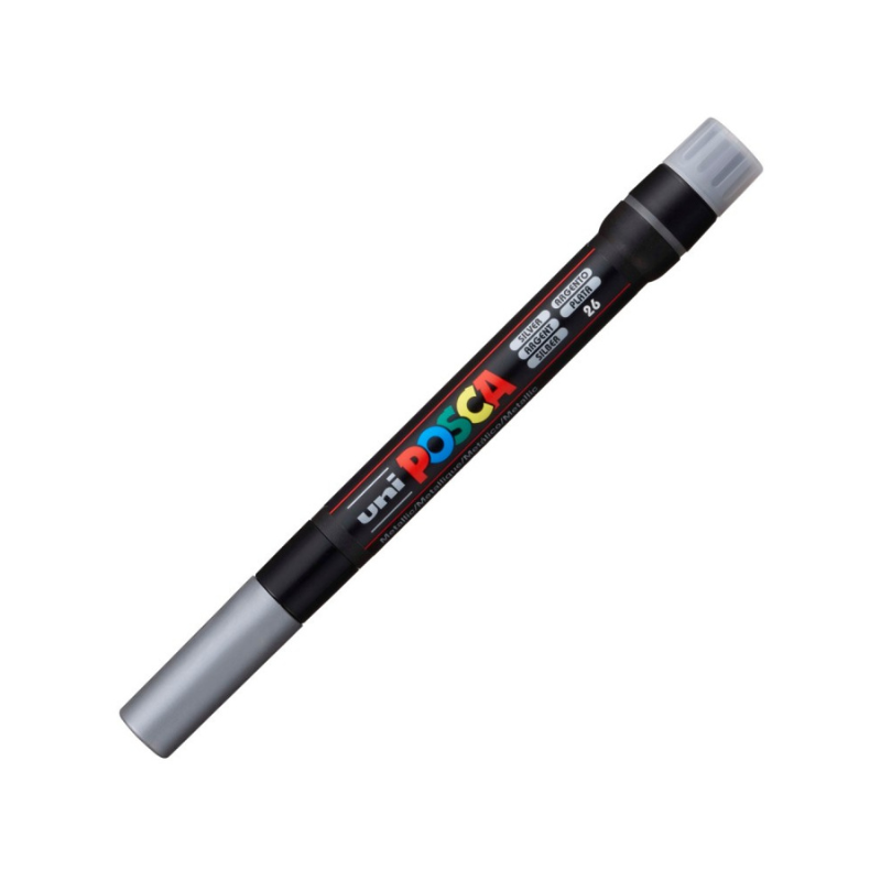 Marker pensula Uni Posca brush pcf-350 argintiu [2]