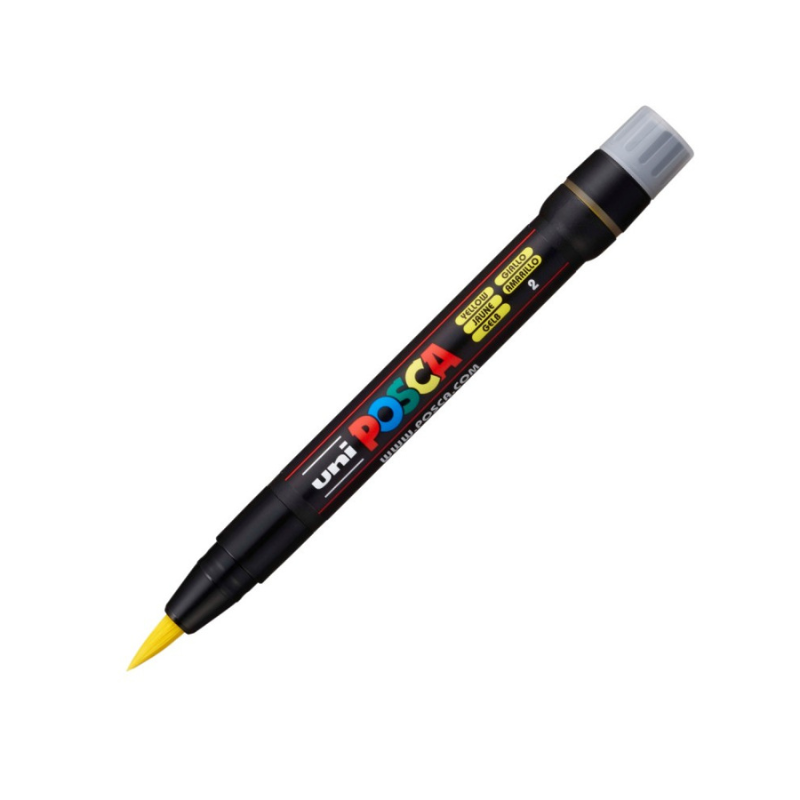 Marker pensula Uni Posca brush pcf-350 galben [1]
