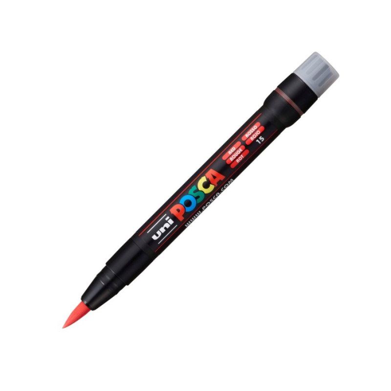 Marker pensula Uni Posca brush pcf-350 rosu [1]