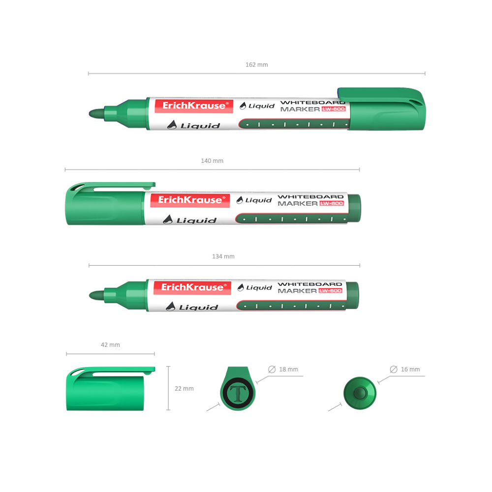 Marker pentru tabla alba cu cerneala lichida ErichKrause Liquid LW-600 culoare verde [4]