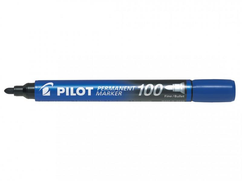 Marker permanent albastru varf rotund 3mm Pilot 100 [1]