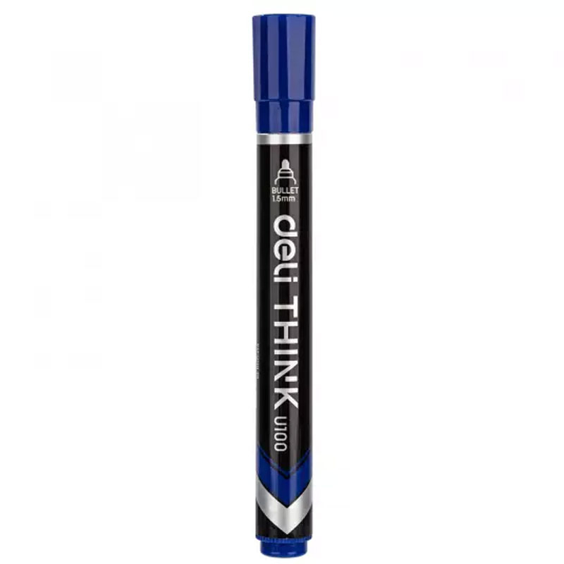 Marker permanent albastru varf rotund 1.5 mm Deli [3]