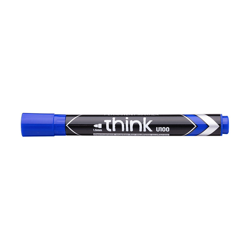 Marker permanent albastru varf rotund 1.5 mm Deli [2]